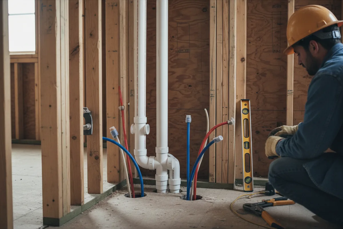 Drain and supply rough-in during Leak Detection in Northridge